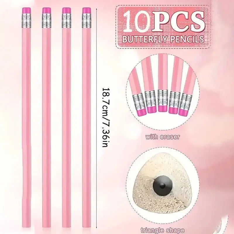 Pink Wooden Pencil Set