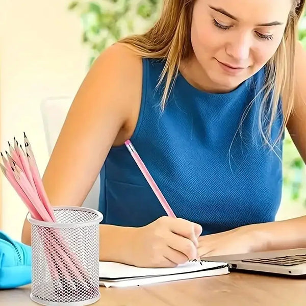 Pink Wooden Pencil Set