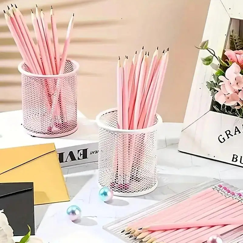 Pink Wooden Pencil Set